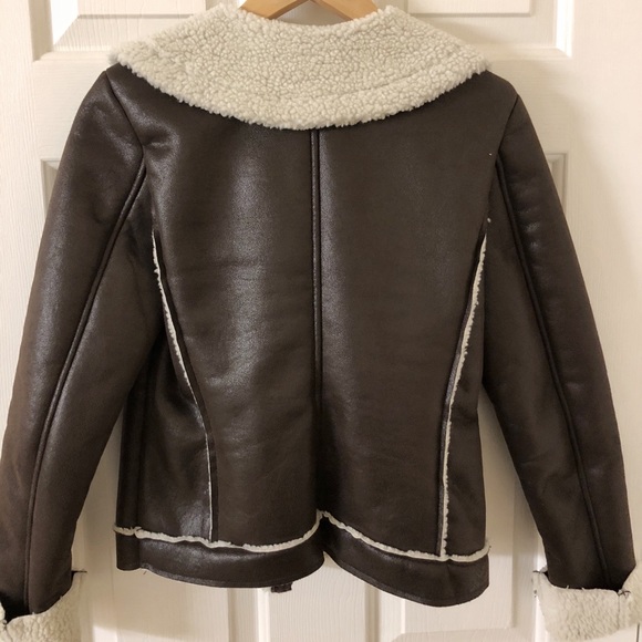 Michael Kors Women's Brown Zip Faux Leather Jacket - Picture 2 of 3